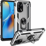 Oppo A74 Gri Kılıf Zırhlı Standlı Mıknatıslı Tank Kapak