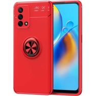 Oppo A74 Kırmızı Kılıf Zırhlı Standlı Mıknatıslı Tank Kapak