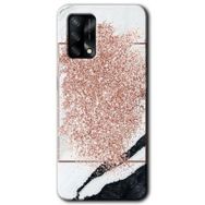 Oppo A74 Simli Mermer Baskılı Uyumlu Silikon Kılıf