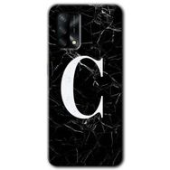 Oppo A74 Siyah Mermer Desenli Ç Harfi Baskılı Uyumlu Silikon Kılıf