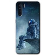 Oppo A91 Astronot Yalnızlığı Baskılı Uyumlu Silikon Kılıf