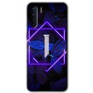 Oppo A91 Dark Neon Yaprak I Harfi Baskılı Uyumlu Silikon Kılıf