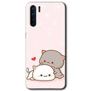 Oppo A91 Kedi Aşkı Baskılı Uyumlu Silikon Kılıf