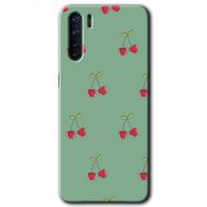 Oppo A91 Kiraz Berry Baskılı Uyumlu Silikon Kılıf
