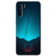 Oppo A91 Night Fores Mount Baskılı Uyumlu Silikon Kılıf