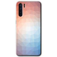 Oppo A91 Polygon Graident 3 Baskılı Uyumlu Silikon Kılıf
