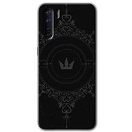 Oppo A91 Siyah Mandala 1 Baskılı Uyumlu Silikon Kılıf