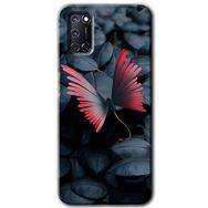 Oppo A92 Dark Butterfly Baskılı Uyumlu Silikon Kılıf