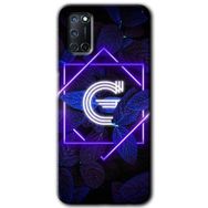 Oppo A92 Dark Neon Yaprak G Harfi Baskılı Uyumlu Silikon Kılıf