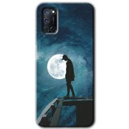 Oppo A92 Dolunay Yalnızlık Baskılı Uyumlu Silikon Kılıf