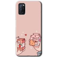 Oppo A92 Meyveli Süt Baskılı Uyumlu Silikon Kılıf