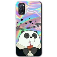 Oppo A92 Milkshake Panda Baskılı Uyumlu Silikon Kılıf