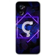 Oppo A96 Dark Neon Yaprak Ç Harfi Baskılı Uyumlu Silikon Kılıf
