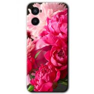Oppo A96 Kırmızı Beyaz Gül Baskılı Uyumlu Silikon Kılıf