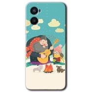 Oppo A96 Kış Pikniği Baskılı Uyumlu Silikon Kılıf