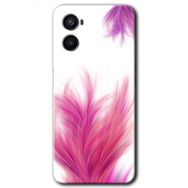 Oppo A96 Pembe Tüy Baskılı Uyumlu Silikon Kılıf