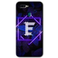 Oppo AX7 Dark Neon Yaprak E Harfi Baskılı Uyumlu Silikon Kılıf