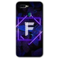 Oppo AX7 Dark Neon Yaprak F Harfi Baskılı Uyumlu Silikon Kılıf