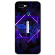 Oppo AX7 Dark Neon Yaprak I Harfi Baskılı Uyumlu Silikon Kılıf