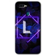 Oppo AX7 Dark Neon Yaprak L Harfi Baskılı Uyumlu Silikon Kılıf