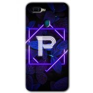 Oppo AX7 Dark Neon Yaprak P Harfi Baskılı Uyumlu Silikon Kılıf