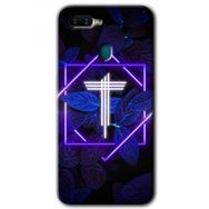 Oppo AX7 Dark Neon Yaprak T Harfi Baskılı Uyumlu Silikon Kılıf