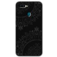 Oppo AX7 Siyah Mandala Baskılı Uyumlu Silikon Kılıf