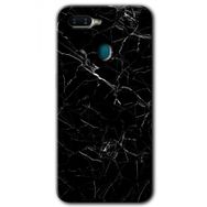 Oppo AX7 Siyah Mermer Baskılı Uyumlu Silikon Kılıf