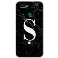 Oppo AX7 Siyah Mermer Desenli Ş Harfi Baskılı Uyumlu Silikon Kılıf