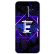 Oppo Reno 2Z Dark Neon Yaprak E Harfi Baskılı Uyumlu Silikon Kılıf