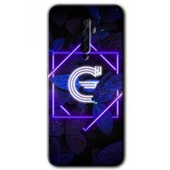 Oppo Reno 2Z Dark Neon Yaprak G Harfi Baskılı Uyumlu Silikon Kılıf