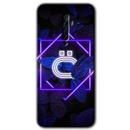 Oppo Reno 2Z Dark Neon Yaprak O Harfi Baskılı Uyumlu Silikon Kılıf