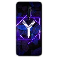 Oppo Reno 2Z Dark Neon Yaprak Y Harfi Baskılı Uyumlu Silikon Kılıf