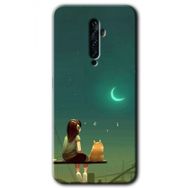 Oppo Reno 2Z Kedili Kız Baskılı Uyumlu Silikon Kılıf