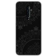 Oppo Reno 2Z Siyah Mandala Baskılı Uyumlu Silikon Kılıf