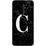 Oppo Reno 2Z Siyah Mermer Desenli Ç Harfi Baskılı Uyumlu Silikon Kılıf