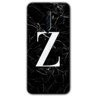 Oppo Reno 2Z Siyah Mermer Desenli Z Harfi Baskılı Uyumlu Silikon Kılıf