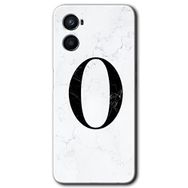 Oppo Reno 3 Beyaz Mermer Desenli Ö Harfi Baskılı Uyumlu Silikon Kılıf