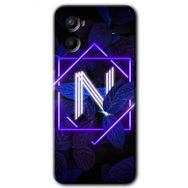 Oppo Reno 3 Dark Neon Yaprak N Harfi Baskılı Uyumlu Silikon Kılıf