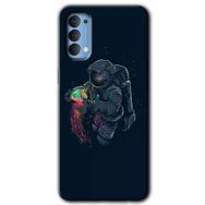 Oppo Reno 4 Astronot Kıyafeti Baskılı Uyumlu Silikon Kılıf