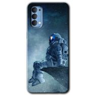 Oppo Reno 4 Astronot Yalnızlığı Baskılı Uyumlu Silikon Kılıf