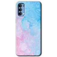 Oppo Reno 4 Blue Art Baskılı Uyumlu Silikon Kılıf