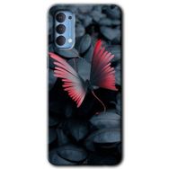 Oppo Reno 4 Dark Butterfly Baskılı Uyumlu Silikon Kılıf