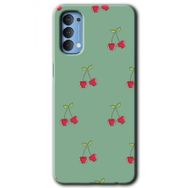 Oppo Reno 4 Kiraz Berry Baskılı Uyumlu Silikon Kılıf