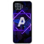 Oppo Reno 4 Lite Dark Neon Yaprak A Harfi Baskılı Uyumlu Silikon Kılıf