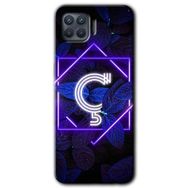 Oppo Reno 4 Lite Dark Neon Yaprak Ç Harfi Baskılı Uyumlu Silikon Kılıf