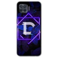 Oppo Reno 4 Lite Dark Neon Yaprak D Harfi Baskılı Uyumlu Silikon Kılıf