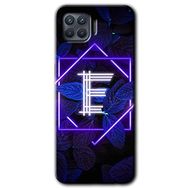 Oppo Reno 4 Lite Dark Neon Yaprak E Harfi Baskılı Uyumlu Silikon Kılıf