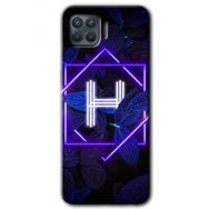Oppo Reno 4 Lite Dark Neon Yaprak H Harfi Baskılı Uyumlu Silikon Kılıf