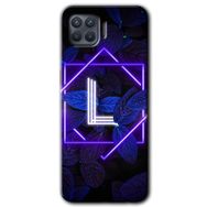 Oppo Reno 4 Lite Dark Neon Yaprak L Harfi Baskılı Uyumlu Silikon Kılıf